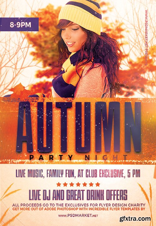 Autumn party night - Premium flyer psd template