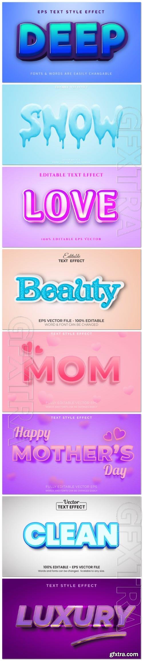 Set 3d editable text style effect vector vol 103 Set 3d editable text style effect vector vol 103