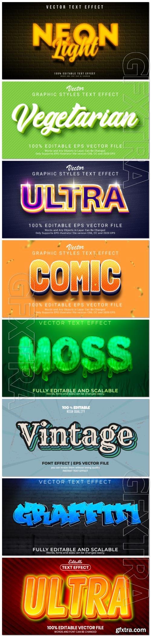 Set 3d editable text style effect vector vol 108 Set 3d editable text style effect vector vol 108
