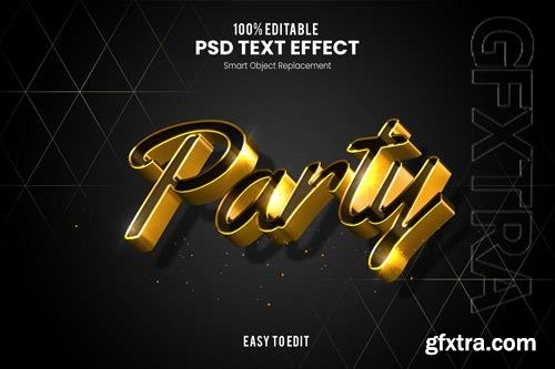 Text effect the party psd design Text effect the party psd design
