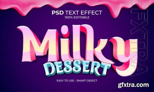 Milky dessert text effect Premium Psd Milky dessert text effect Premium Psd