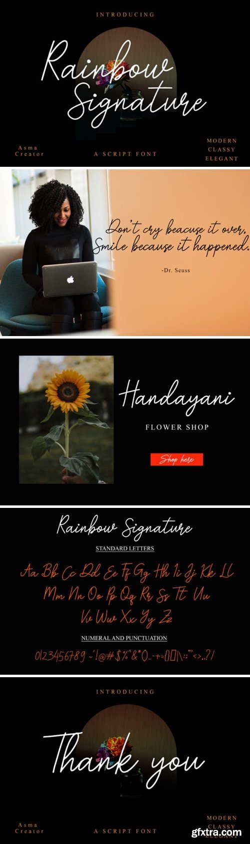 Rainbow Signature Font