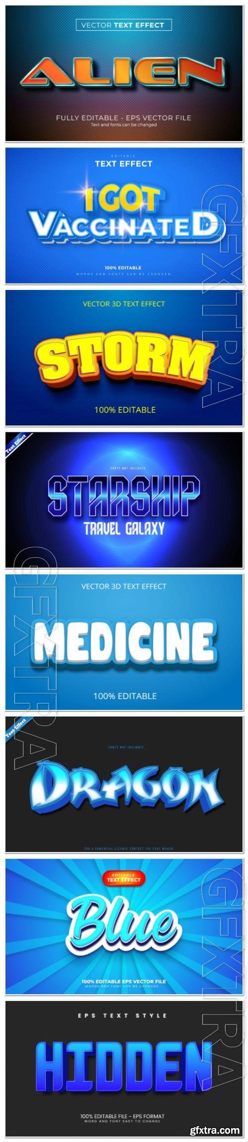 Set 3d editable text style effect vector vol 122 Set 3d editable text style effect vector vol 122