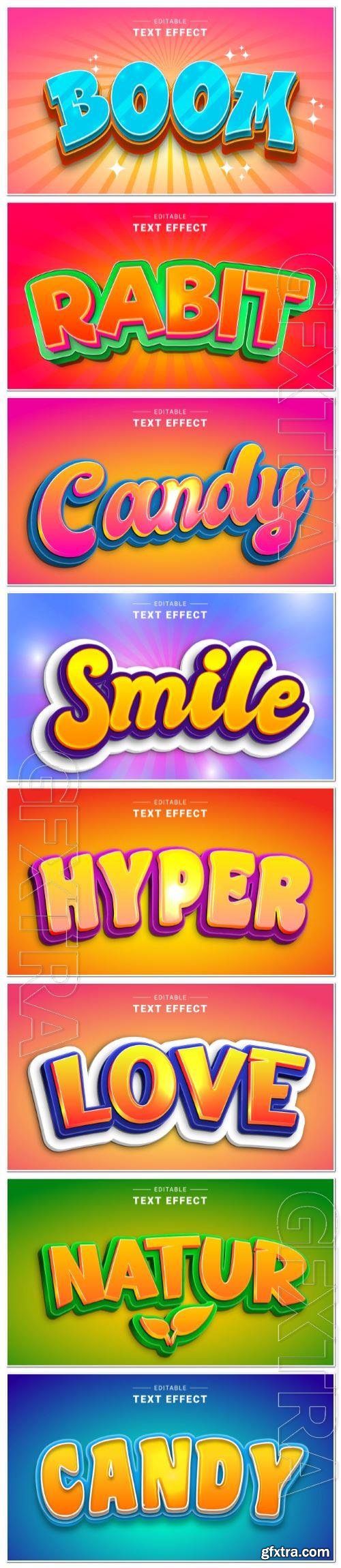 Set 3d editable text style effect vector vol 110 Set 3d editable text style effect vector vol 110