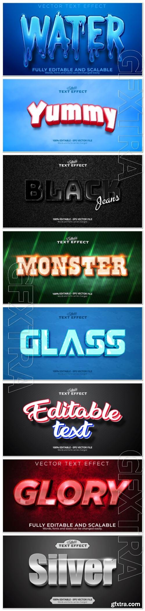 Set 3d editable text style effect vector vol 136 Set 3d editable text style effect vector vol 136