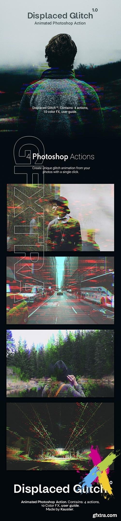 GraphicRiver - Displaced Glitch - Animated Photoshop Action 20348032