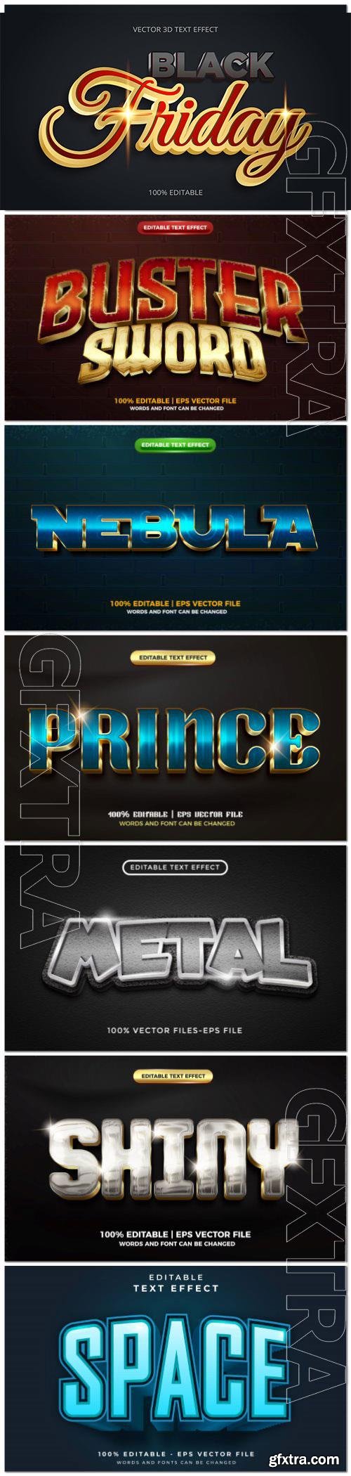 Set 3d editable text style effect vector vol 159 Set 3d editable text style effect vector vol 159
