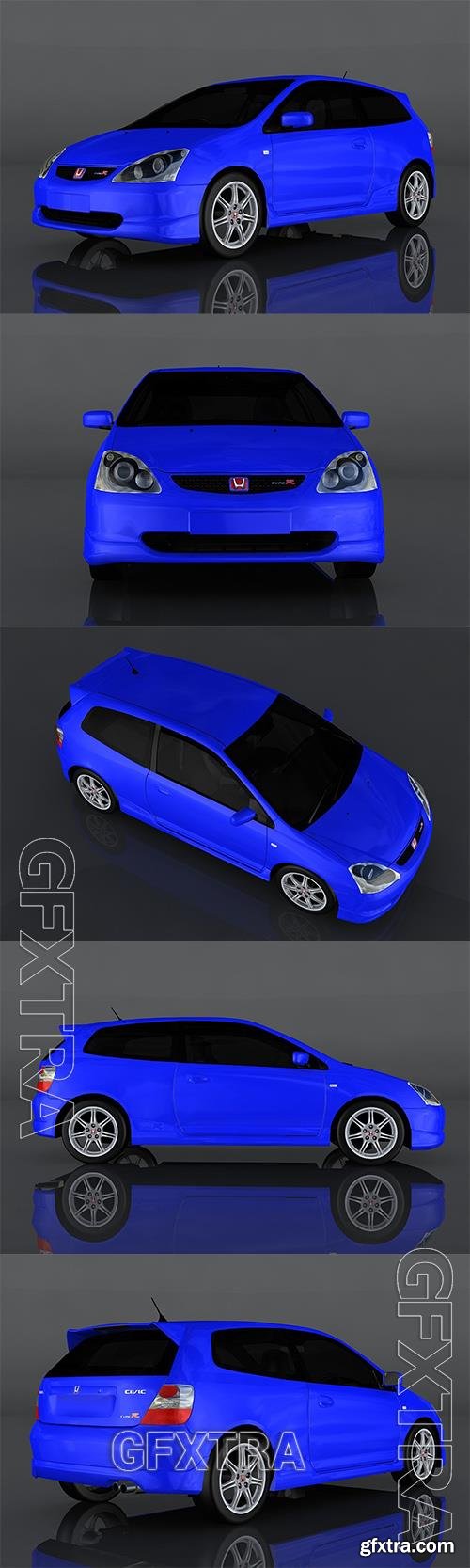 2004 Honda Civic Type R 3d model Model o175673