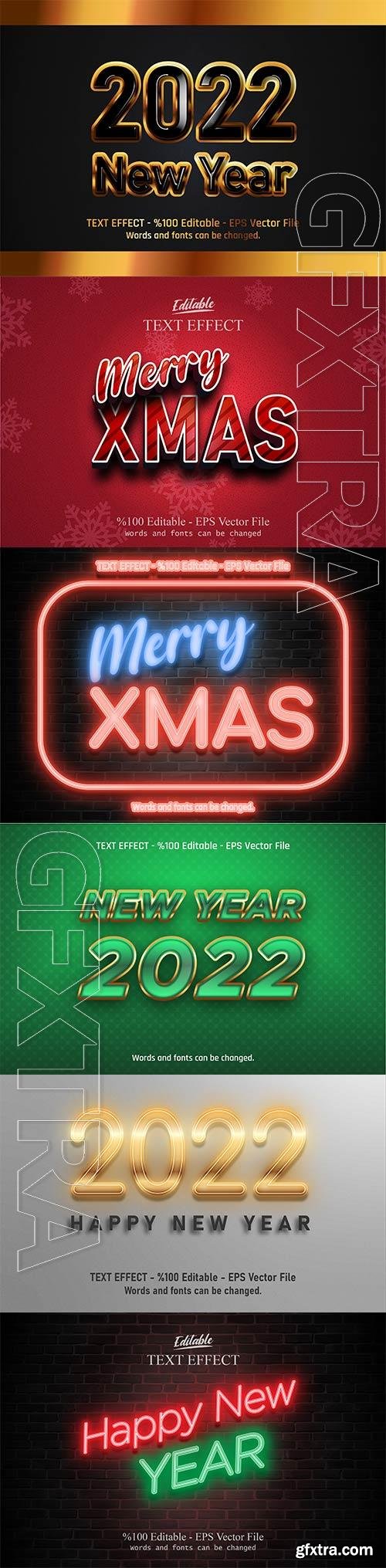 2022 New year, Merry christmas editable text effect premium vector vol 6 2022 New year, Merry christmas editable text effect premium vector vol 6