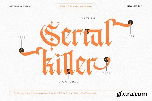 Obituary Decorative Advertisement Font