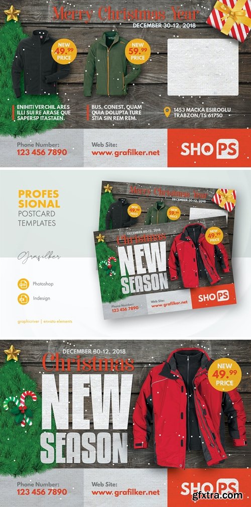 Christmas Products Postcard Templates