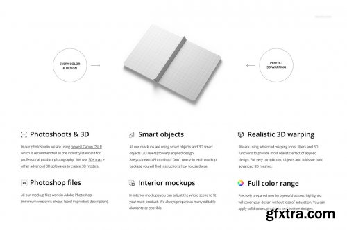 CreativeMarket - Board Book Mockup Set 6425964