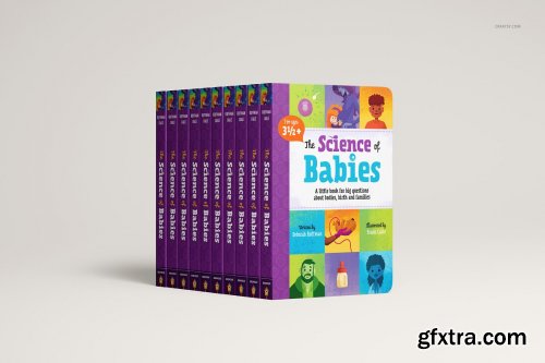 CreativeMarket - Board Book Mockup Set 6425964