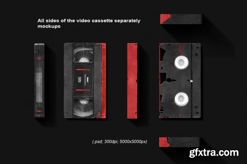 CreativeMarket - OLD VHS video cassette mockup pack 6473293