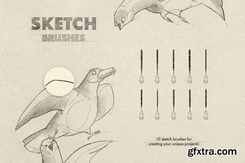 CreativeMarket - Sketch & Pencil Procreate Brushes 6505262