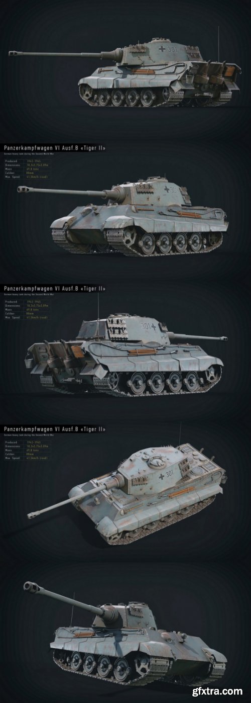 Tiger 2 Tank 3D Model