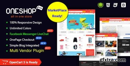 ThemeForest - OneShop v1.0.4 - Drag & Drop Muti-vendor & Multipurpose Responsive OpenCart 3 Theme - 20506236