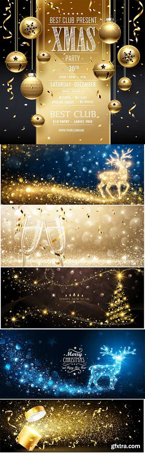 New Year and Christmas vector vol 1