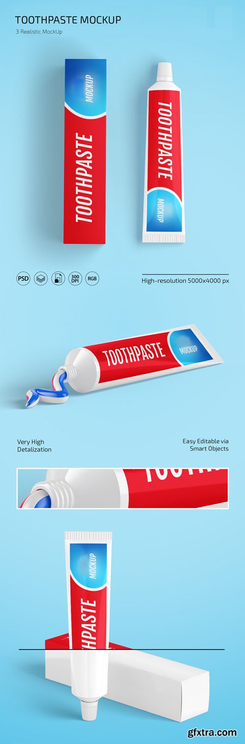 Toothpaste PSD Mockup Template Toothpaste PSD Mockup Template