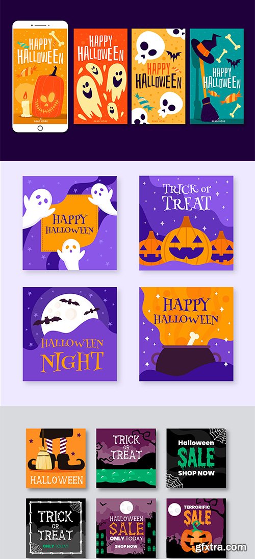 Halloween instagram post collection