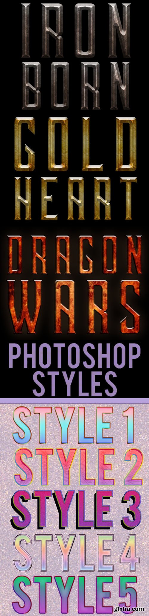 18 New Layer Styles Collection for Photoshop