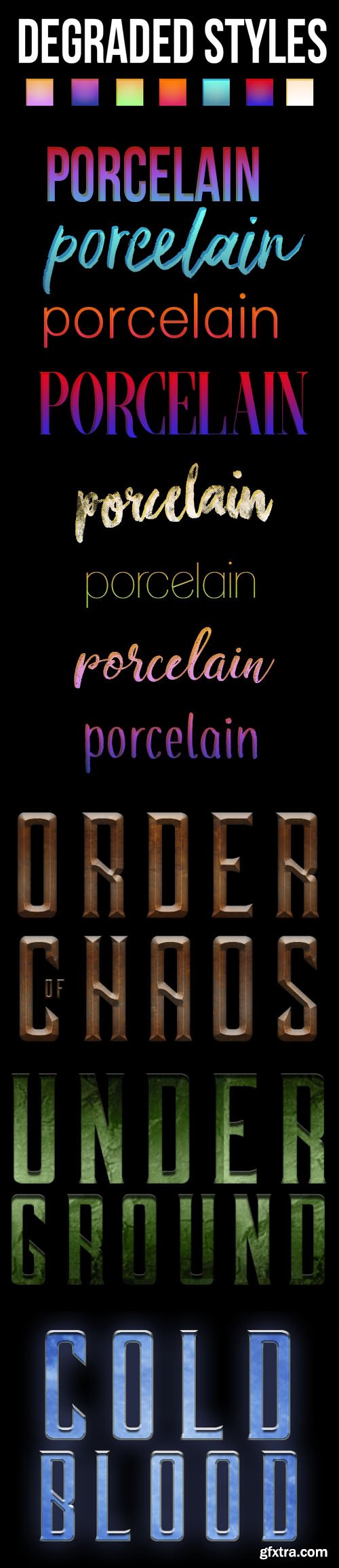 18 New Layer Styles Collection for Photoshop