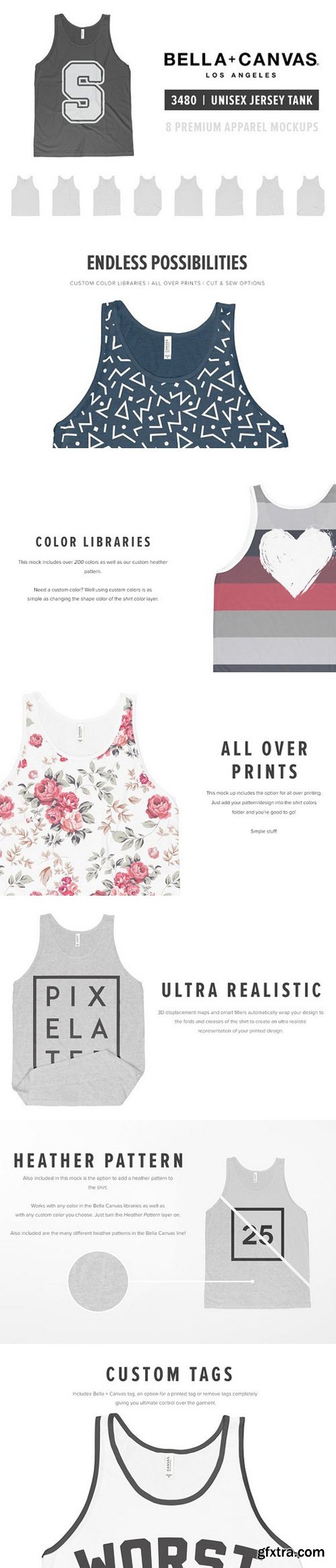 Bella Canvas 3480 Unisex Tank Mocks