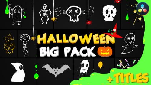 Videohive - Halloween Party Elements And Titles | DaVinci Resolve - 34241799 - 34241799