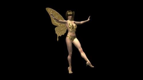 Videohive - Dancing Showgirl - Golden Butterfly - Jumping Loop - 34175906 - 34175906