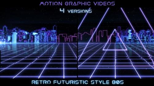 Videohive - Retro Futuristic Cyberpunk City - 34178609 - 34178609