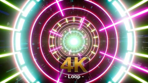 Videohive - Flickering Circle Lights and Glowing Laser Beam in the Colorful Disco Background - 34156861 - 34156861