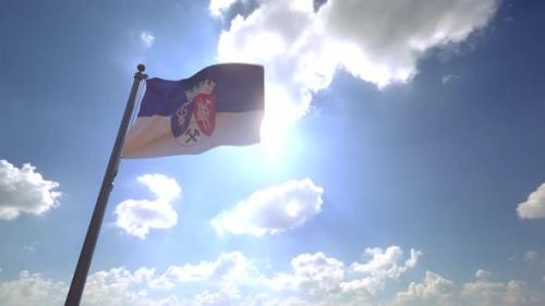 Videohive - Oberhausen City Flag (Germany) on a Flagpole V4 - 4K - 34166545 - 34166545