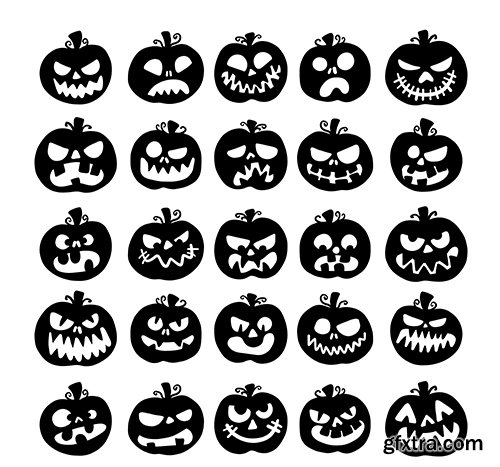 Collection of halloween pumpkin silhouette