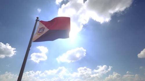 Videohive - Sint Maarten Flag (Netherlands) on a Flagpole V4 - 4K - 34240200 - 34240200
