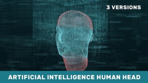 Videohive - Artificial Intelligence Human Head - 34240714 - 34240714