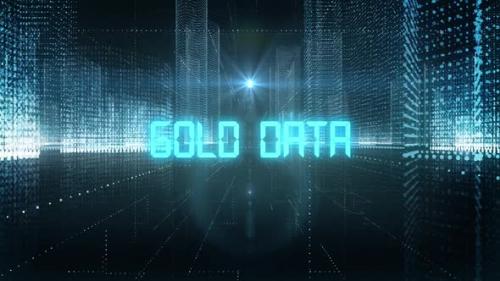 Videohive - Skyscrapers Digital City Tech Word Gold Data - 34242375 - 34242375