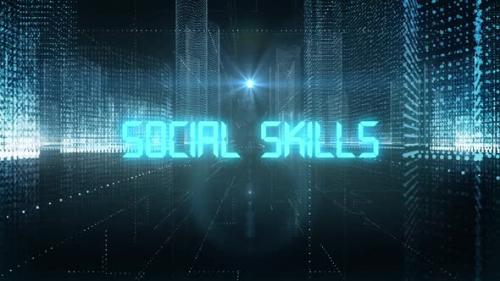 Videohive - Skyscrapers Digital City Tech Word Social Skills - 34242379 - 34242379