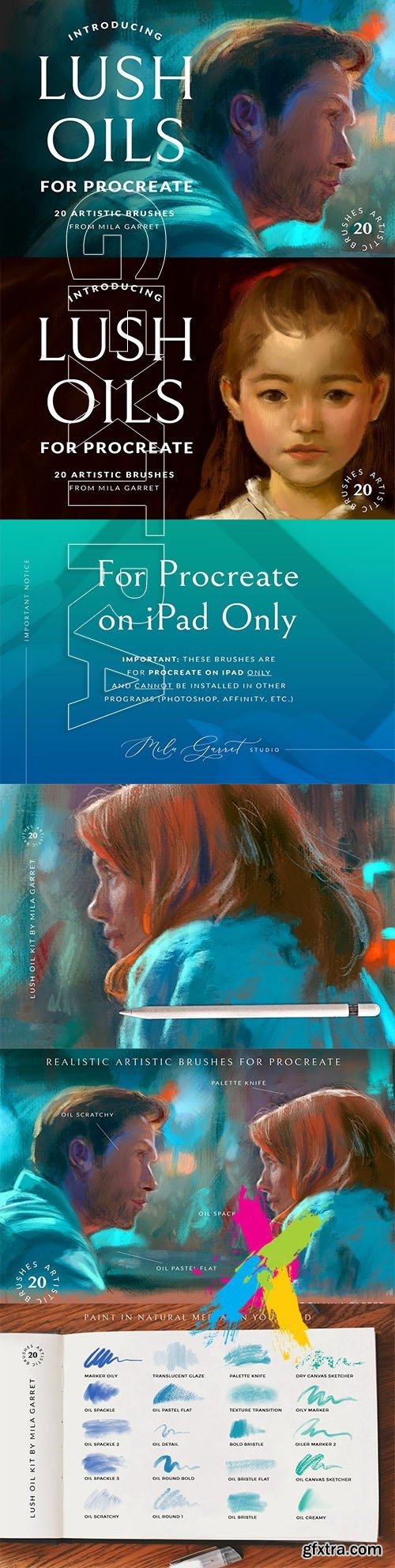 CreativeMarket - Lush Oils Procreate Painting Brushes 5389755