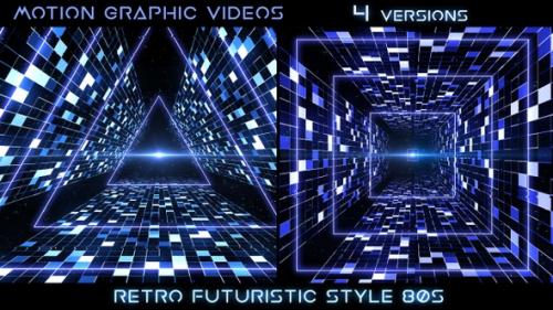 Videohive - Retro Futuristic Space Tunnels - 34252820 - 34252820