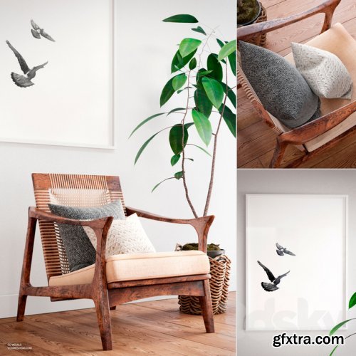 Canoe Lounge Chair. Scandinavian set