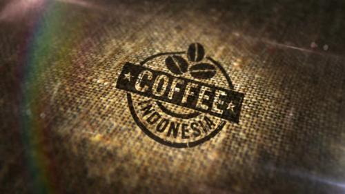 Videohive - Coffee Indonesia sign stamp on linen sack loop - 34256266 - 34256266