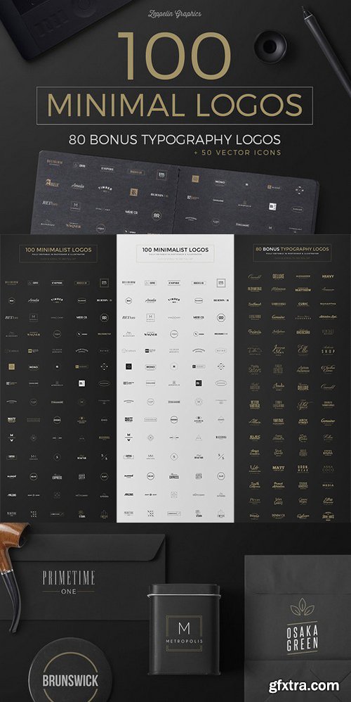 CM - 100 Minimal Logos + BONUS
