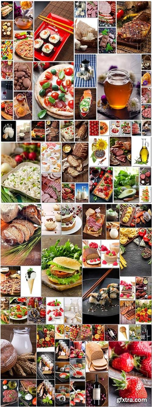 100 Bundle food, meat, vegetables, fruits, fish, stock photo vol 2