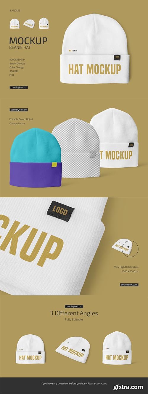 CreativeMarket - Beanie Hat Mockup Set 6494102