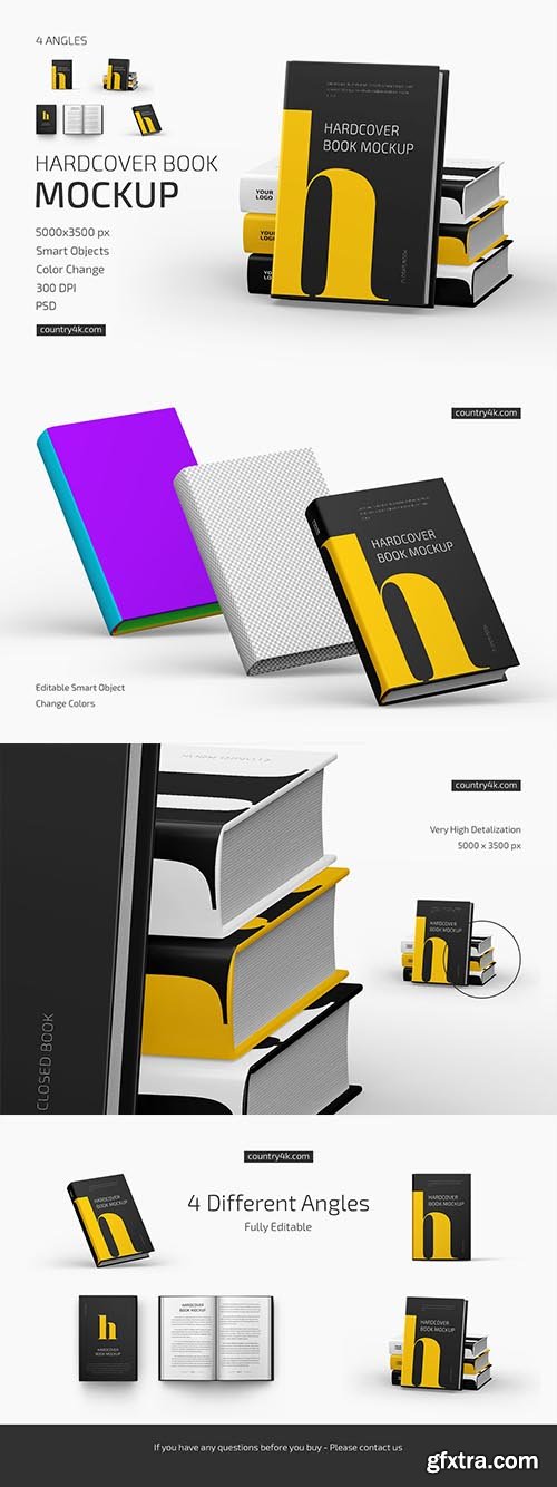 CreativeMarket - Hardcover Book Mockup Set 6372892