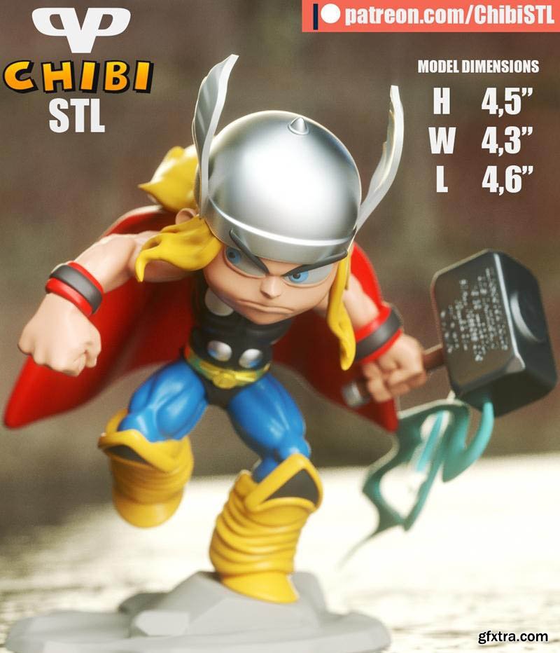 Thor Chibi 3D Print Model GFxtra Thor chibi 3d print model gfxtra