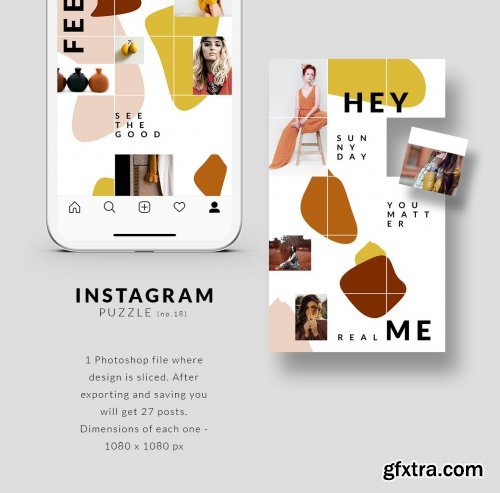 Instagram PUZZLE template - Abstract 3738245