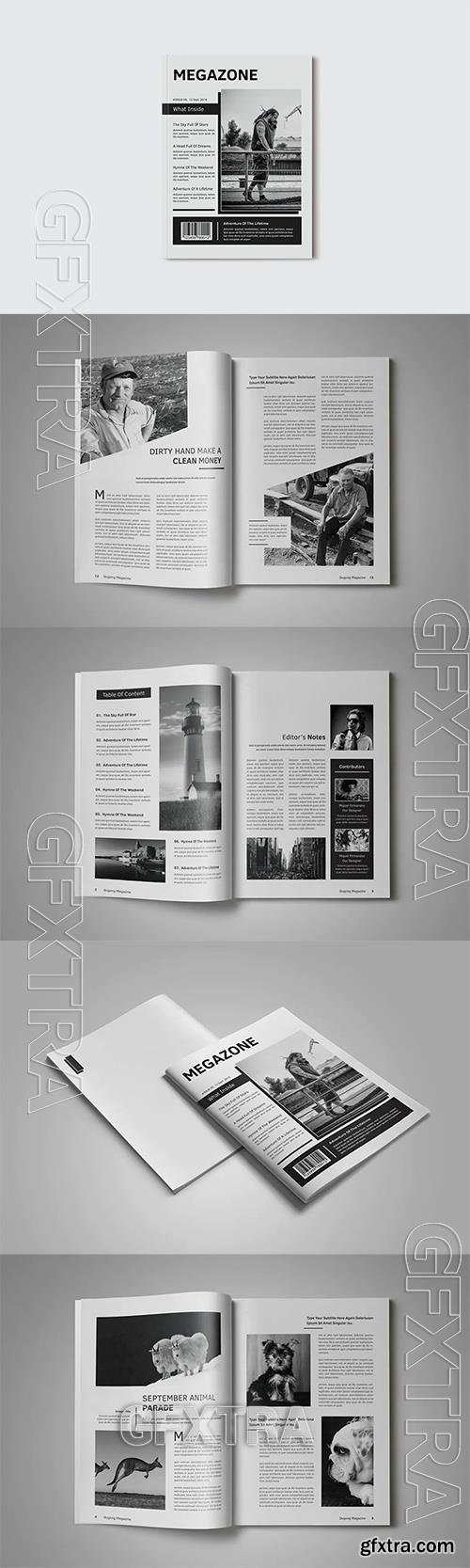 Black & White Magazine Template WS5HQRH