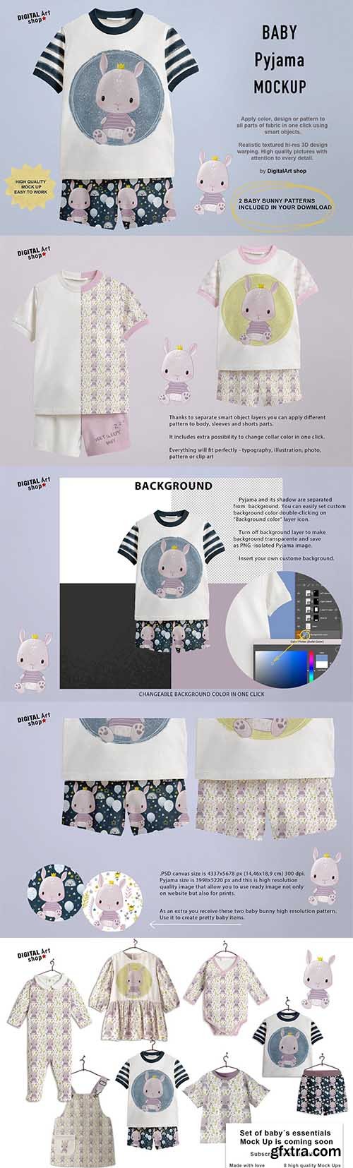CreativeMarket - Baby Pyjama Mock Up 6381167