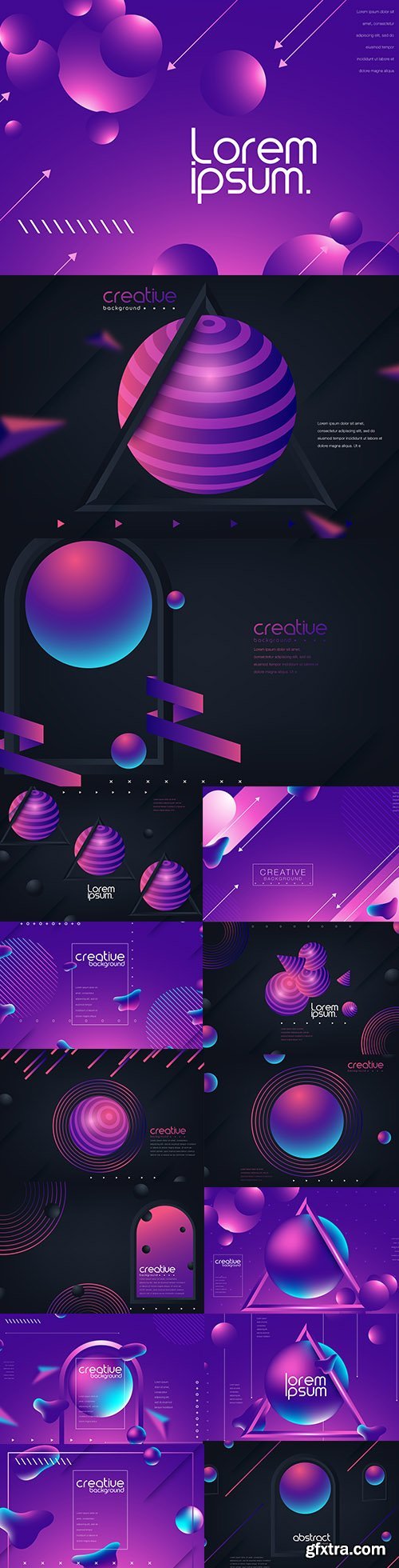 Trendy Bright Gradient Colors with Abstract Fluid Shapes